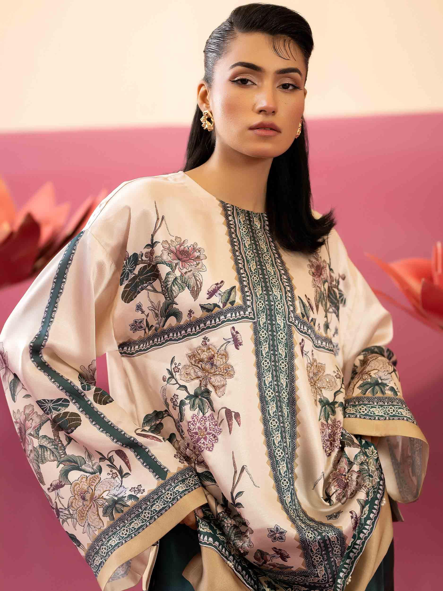 2 PIECE - EMBELLISHED SILK SUIT - Rabazka 2 PIECE - EMBELLISHED SILK SUIT - Rabazka