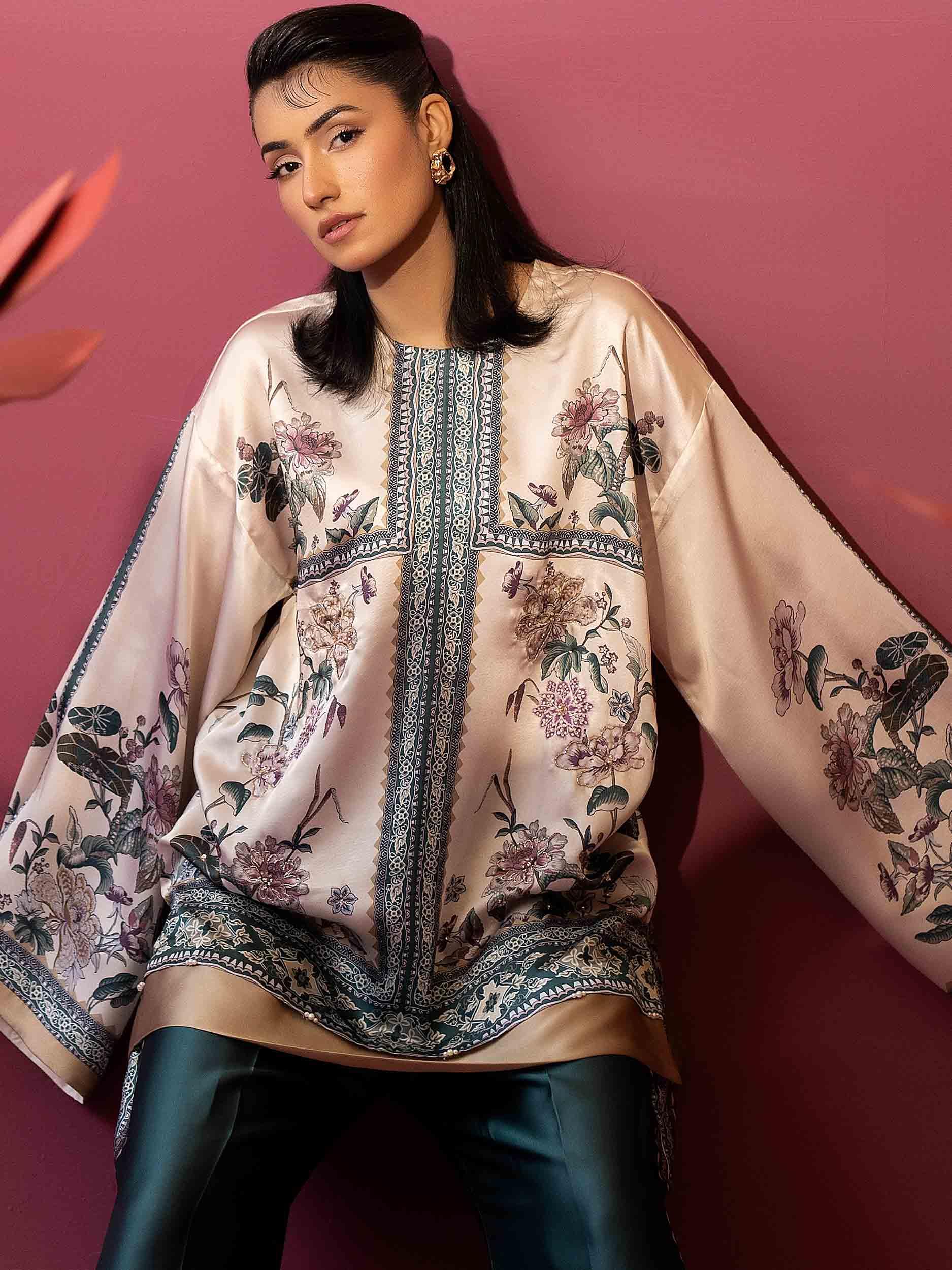 2 PIECE - EMBELLISHED SILK SUIT - Rabazka 2 PIECE - EMBELLISHED SILK SUIT - Rabazka