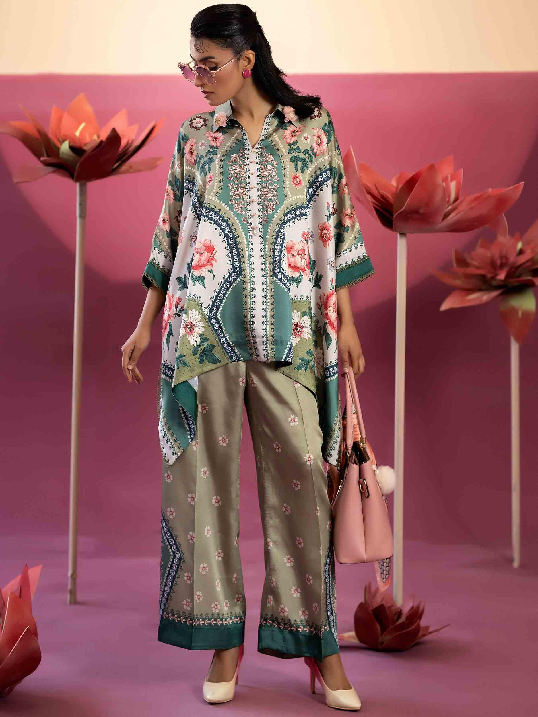 2 PIECE - EMBELLISHED SILK SUIT - Rabazka 2 PIECE - EMBELLISHED SILK SUIT - Rabazka