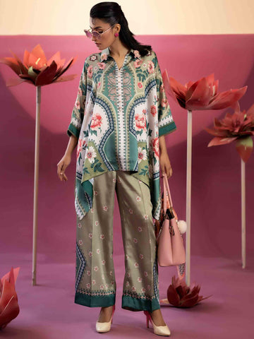 2 PIECE - EMBELLISHED SILK SUIT - Rabazka 2 PIECE - EMBELLISHED SILK SUIT - Rabazka