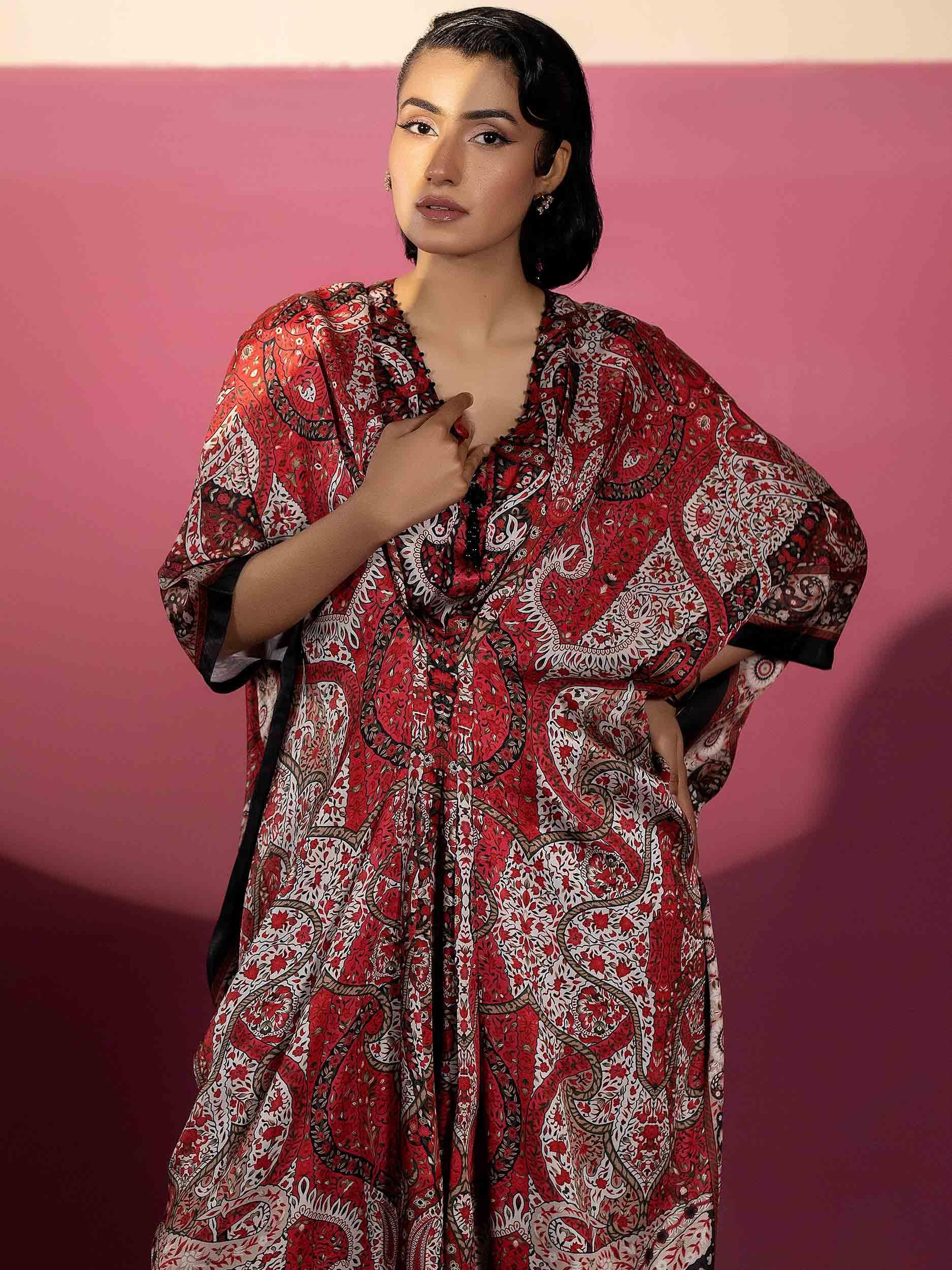 EMBELLISHED SILK KAAFTAN - Rabazka EMBELLISHED SILK KAAFTAN - Rabazka