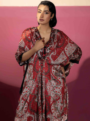 EMBELLISHED SILK KAAFTAN - Rabazka EMBELLISHED SILK KAAFTAN - Rabazka