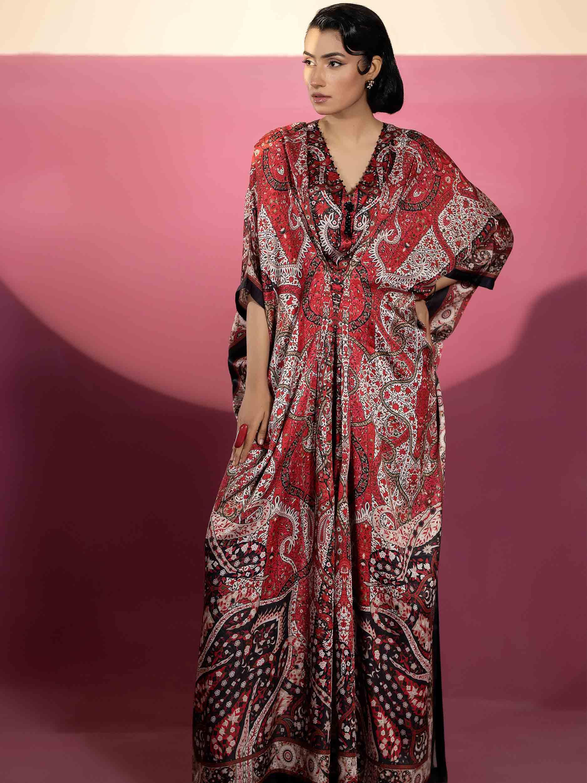 EMBELLISHED SILK KAAFTAN - Rabazka EMBELLISHED SILK KAAFTAN - Rabazka