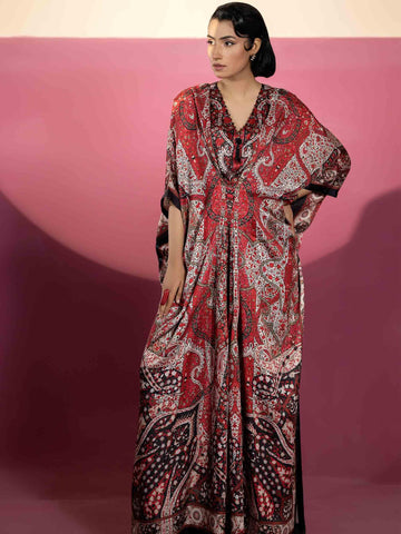 EMBELLISHED SILK KAAFTAN - Rabazka EMBELLISHED SILK KAAFTAN - Rabazka