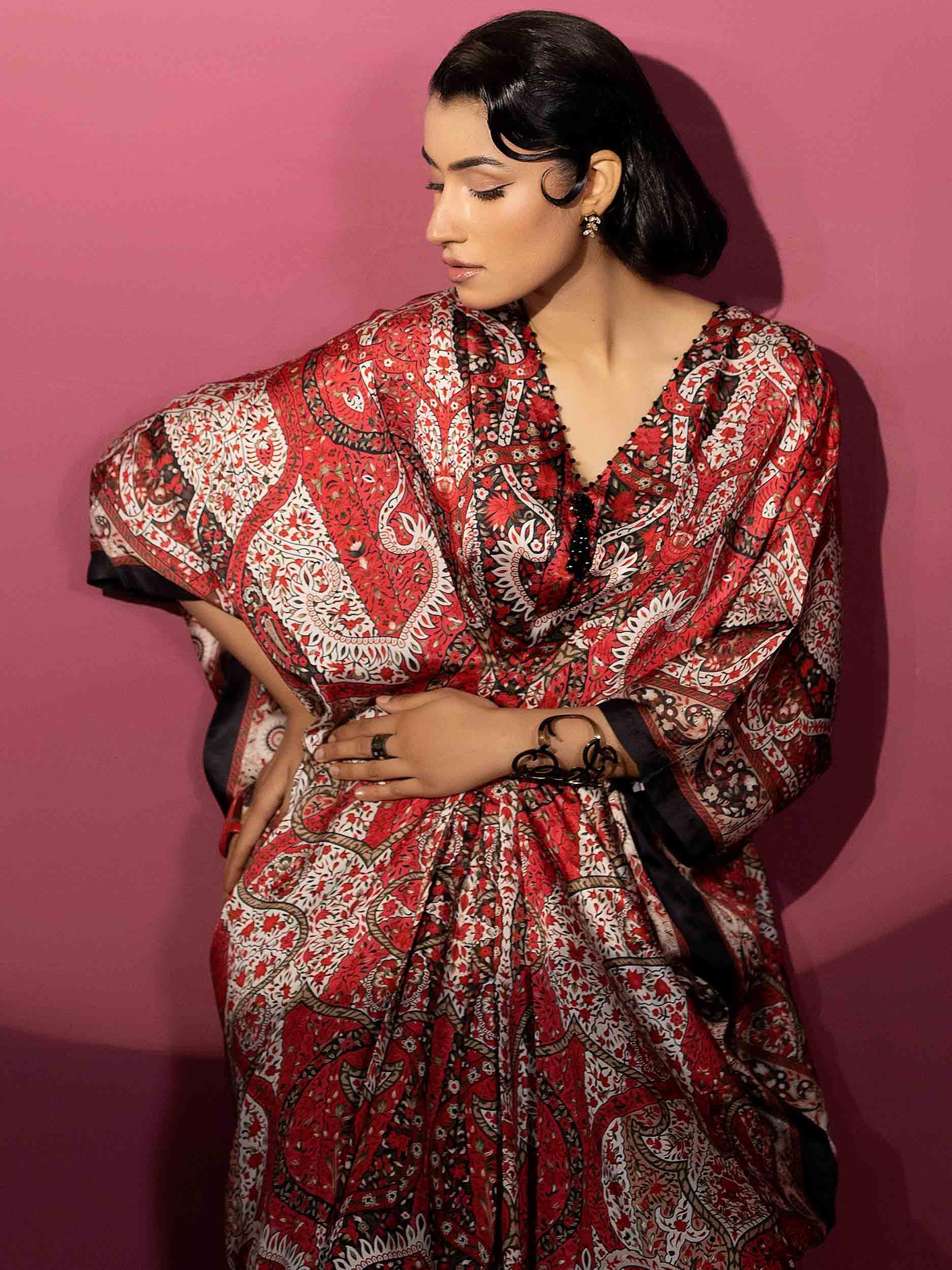 EMBELLISHED SILK KAAFTAN - Rabazka EMBELLISHED SILK KAAFTAN - Rabazka