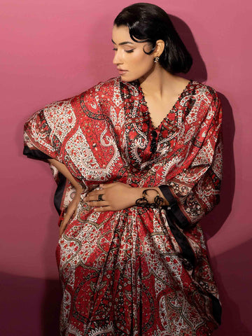 EMBELLISHED SILK KAAFTAN - Rabazka EMBELLISHED SILK KAAFTAN - Rabazka