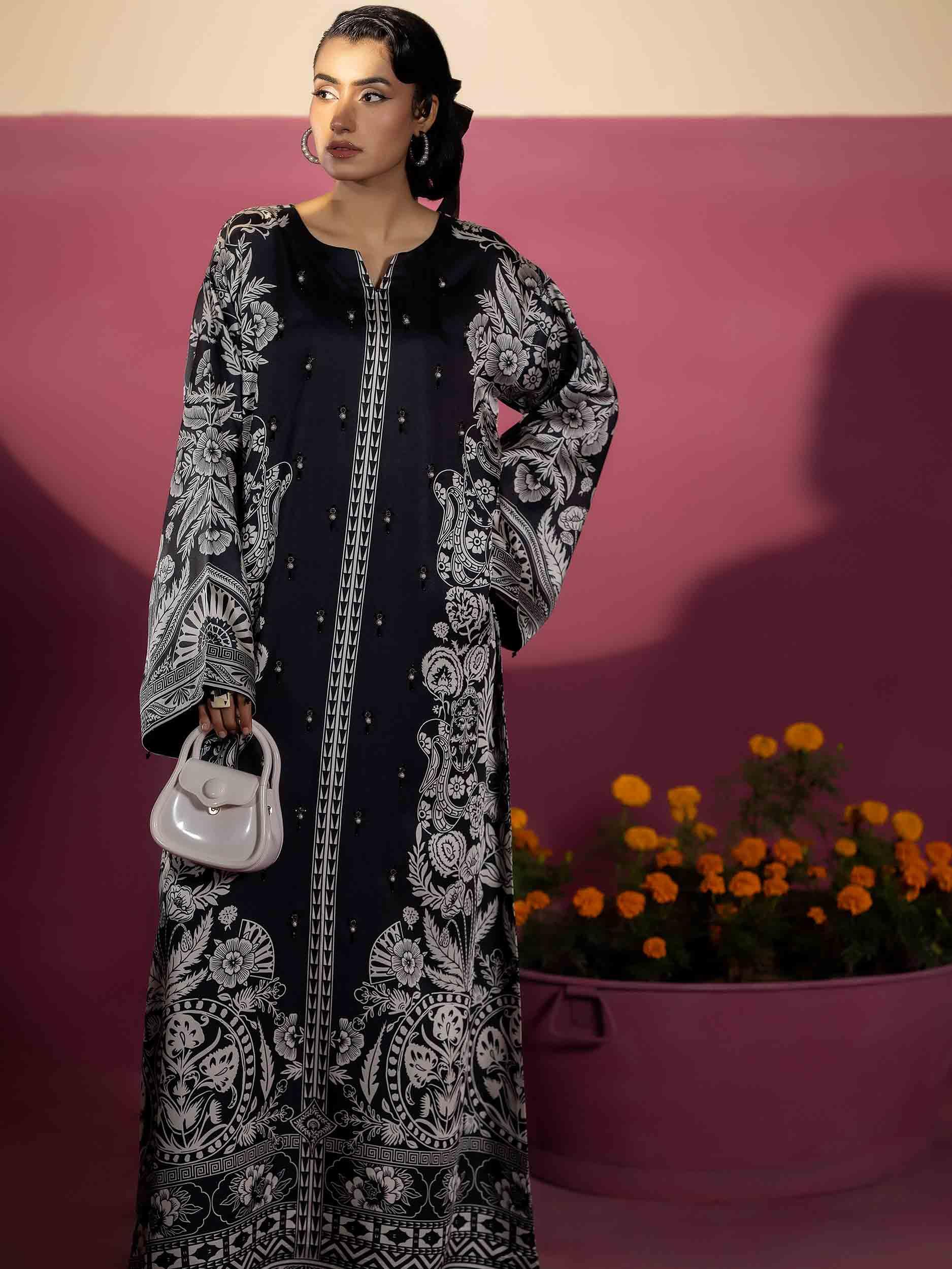 EMBELLISHED SILK KAAFTAN - Rabazka EMBELLISHED SILK KAAFTAN - Rabazka