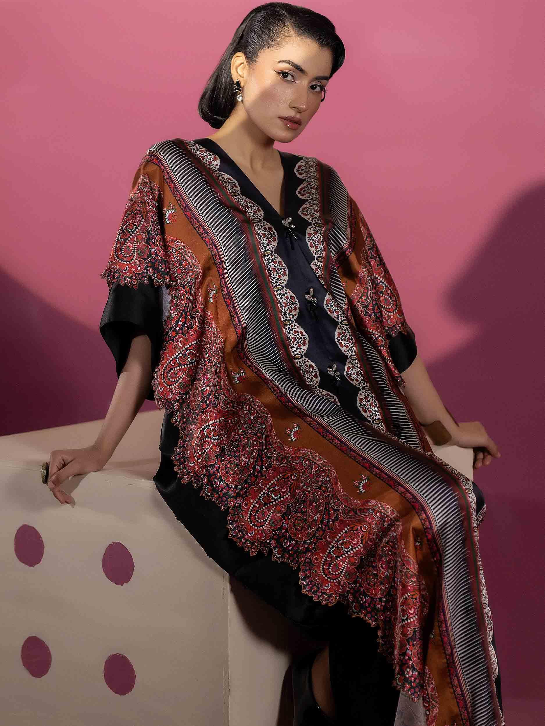 EMBELLISHED SILK KAAFTAN - Rabazka EMBELLISHED SILK KAAFTAN - Rabazka