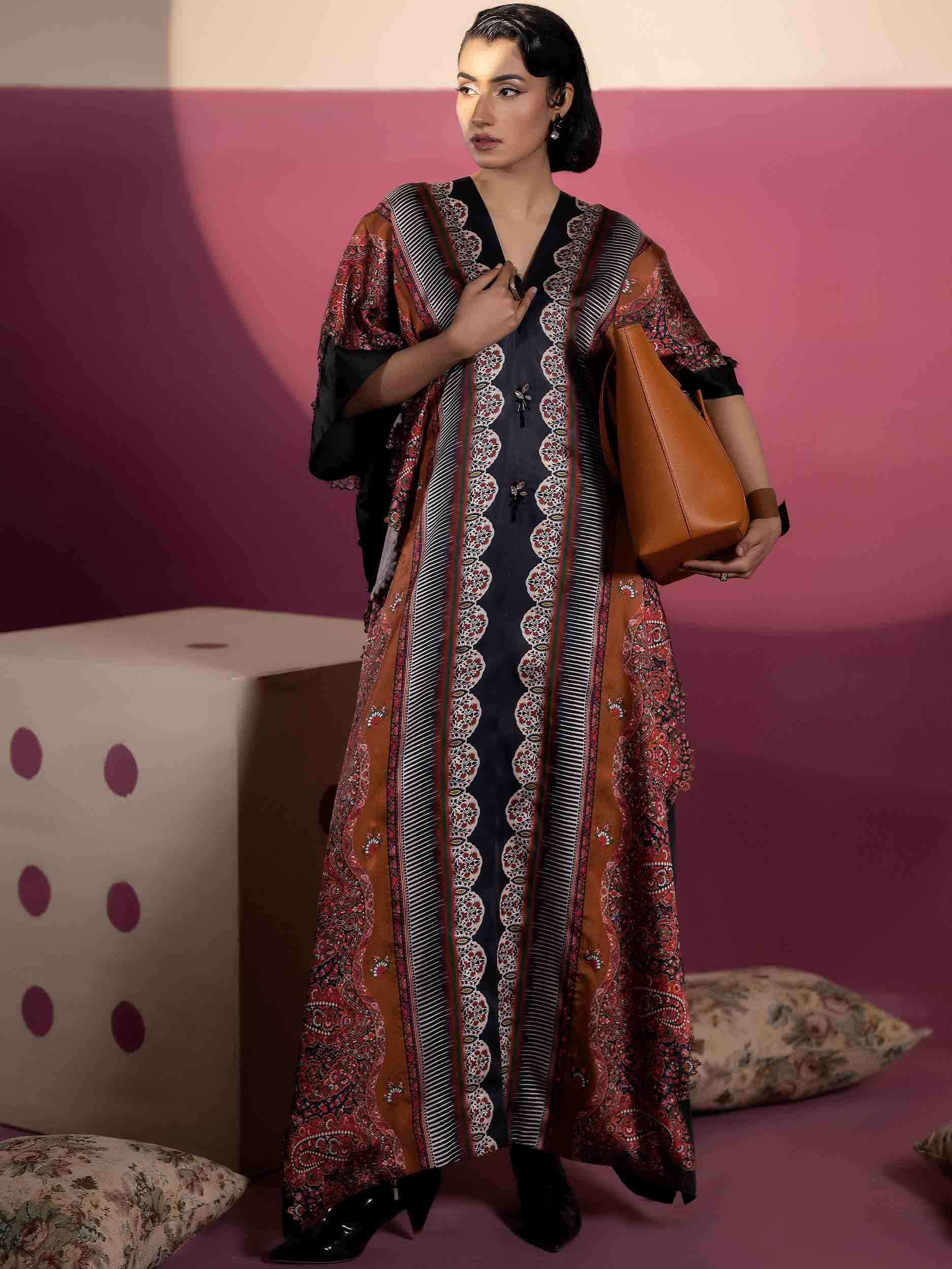 EMBELLISHED SILK KAAFTAN - Rabazka EMBELLISHED SILK KAAFTAN - Rabazka