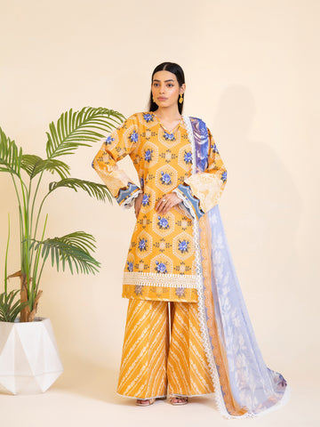 3 PIECE - PRINTED LAWN SUIT 3 PIECE - PRINTED LAWN SUIT