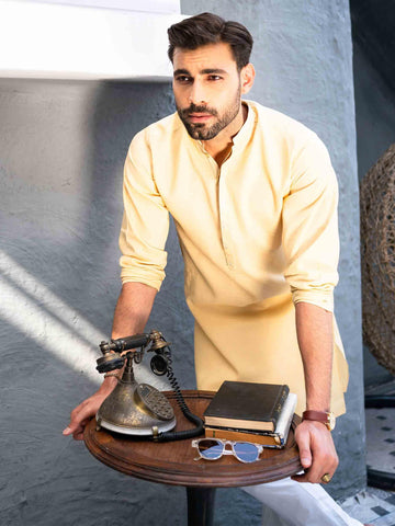 Men Casual Kurta Embroidered - Rabazka Men Casual Kurta Embroidered - Rabazka