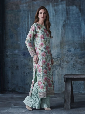 2 PIECE - PRINTED SILK LAWN SUIT