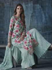 2 PIECE - PRINTED SILK LAWN SUIT