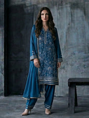 3 PIECE - EMBROIDERED KARANDI LAWN SUIT