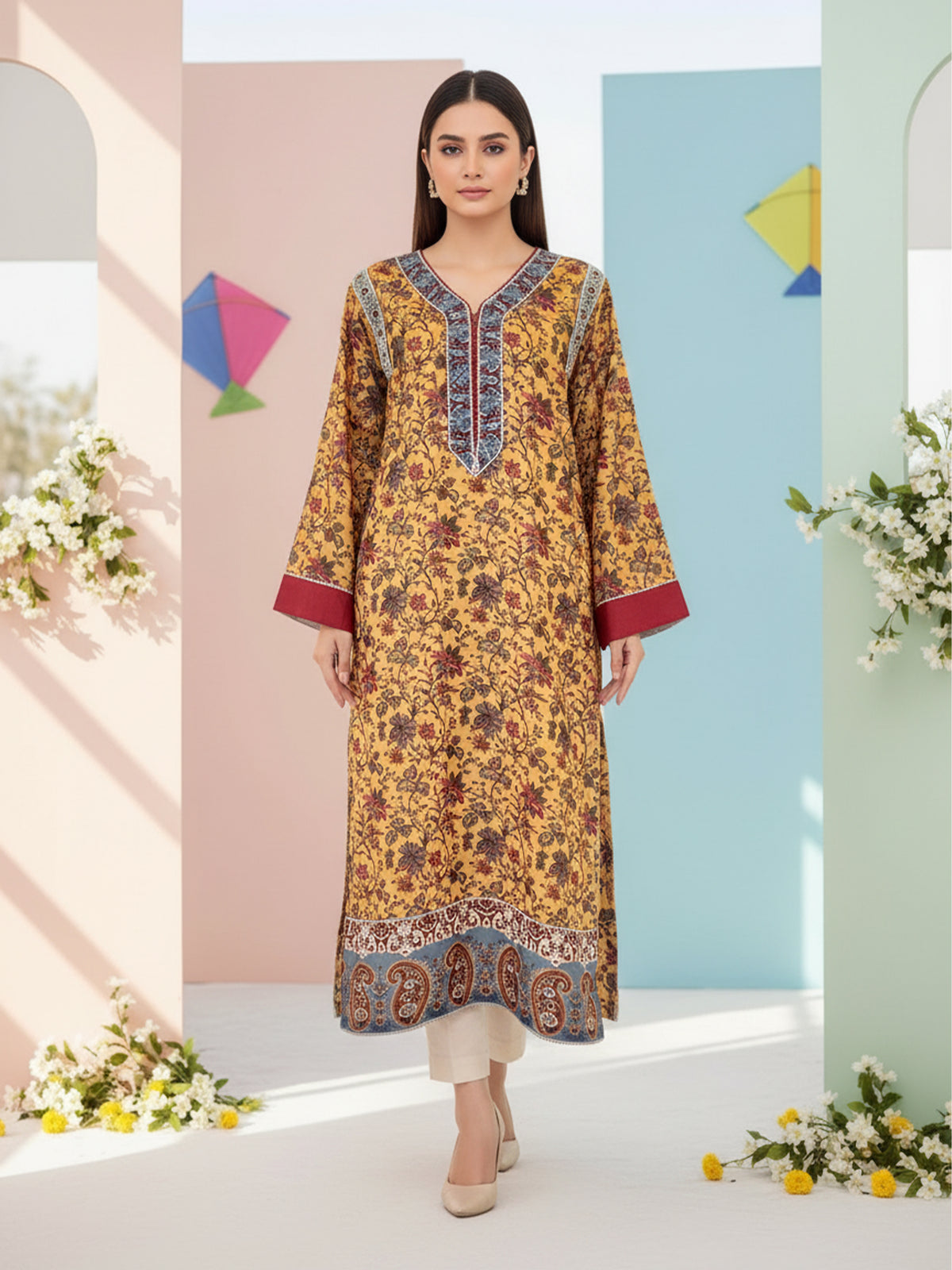 BLENDED SILK LAWN SHIRT