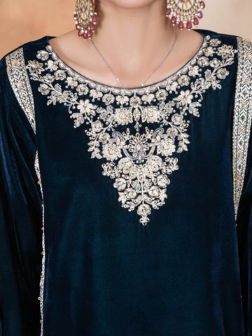 3 PIECE - EMBROIDERED VELVET SUIT