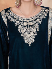 3 PIECE - EMBROIDERED VELVET SUIT