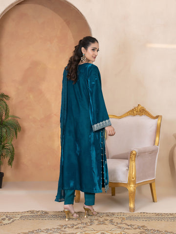 3 PIECE - EMBROIDERED VELVET SUIT