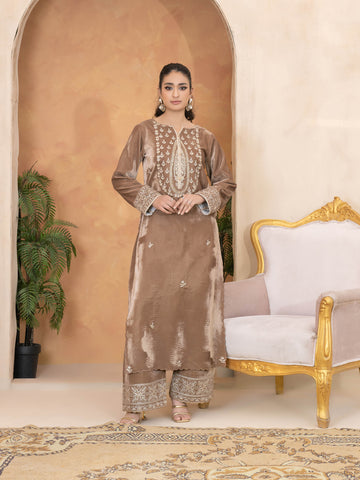 2 PIECE - EMBROIDERED VELVET SUIT