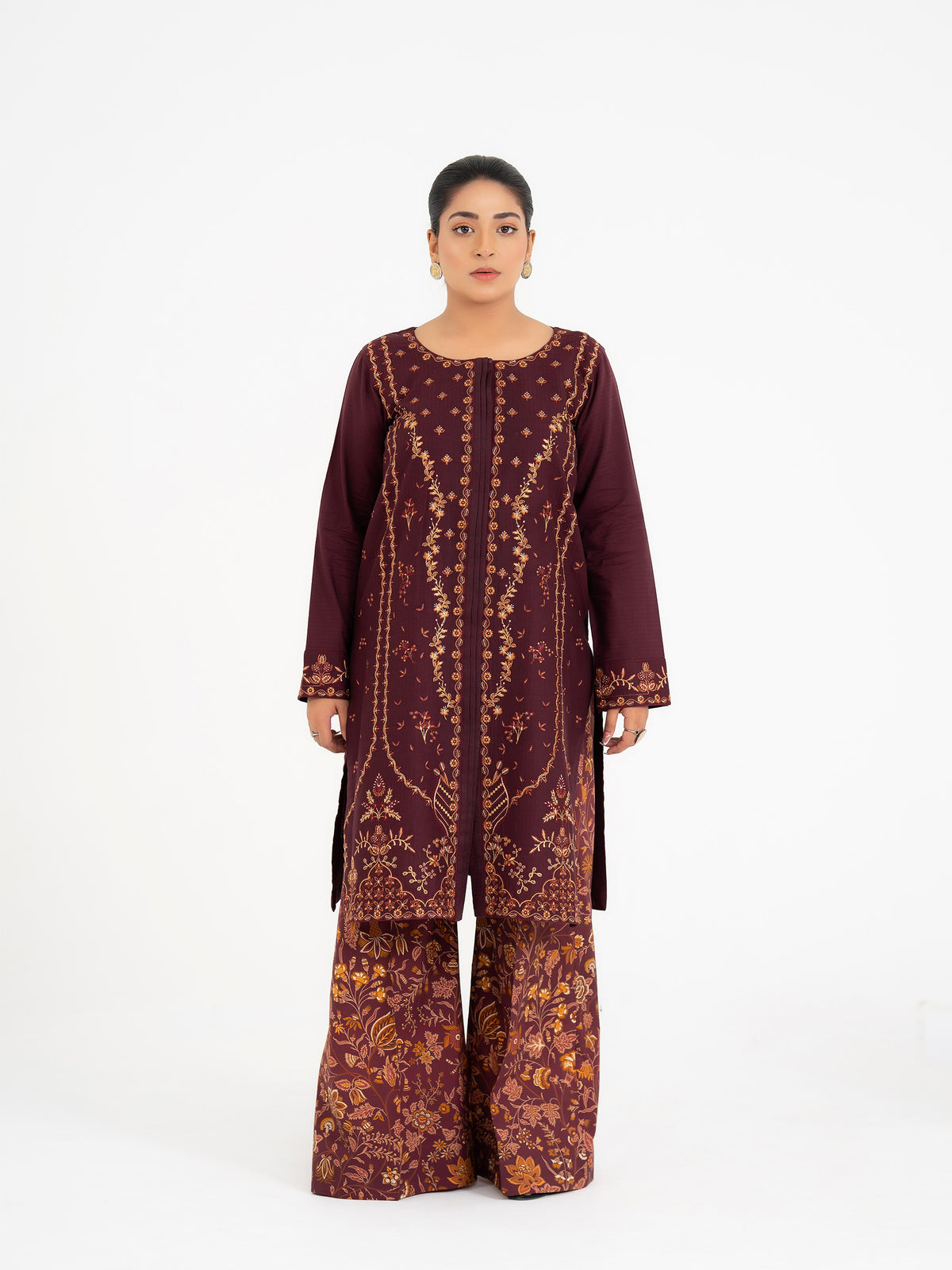 2 PIECE- EMBROIDERED SUIT