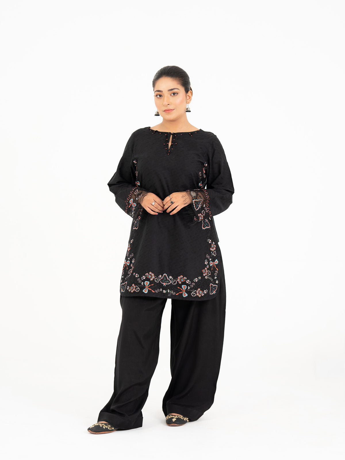2 PIECE- EMBROIDERED SUIT