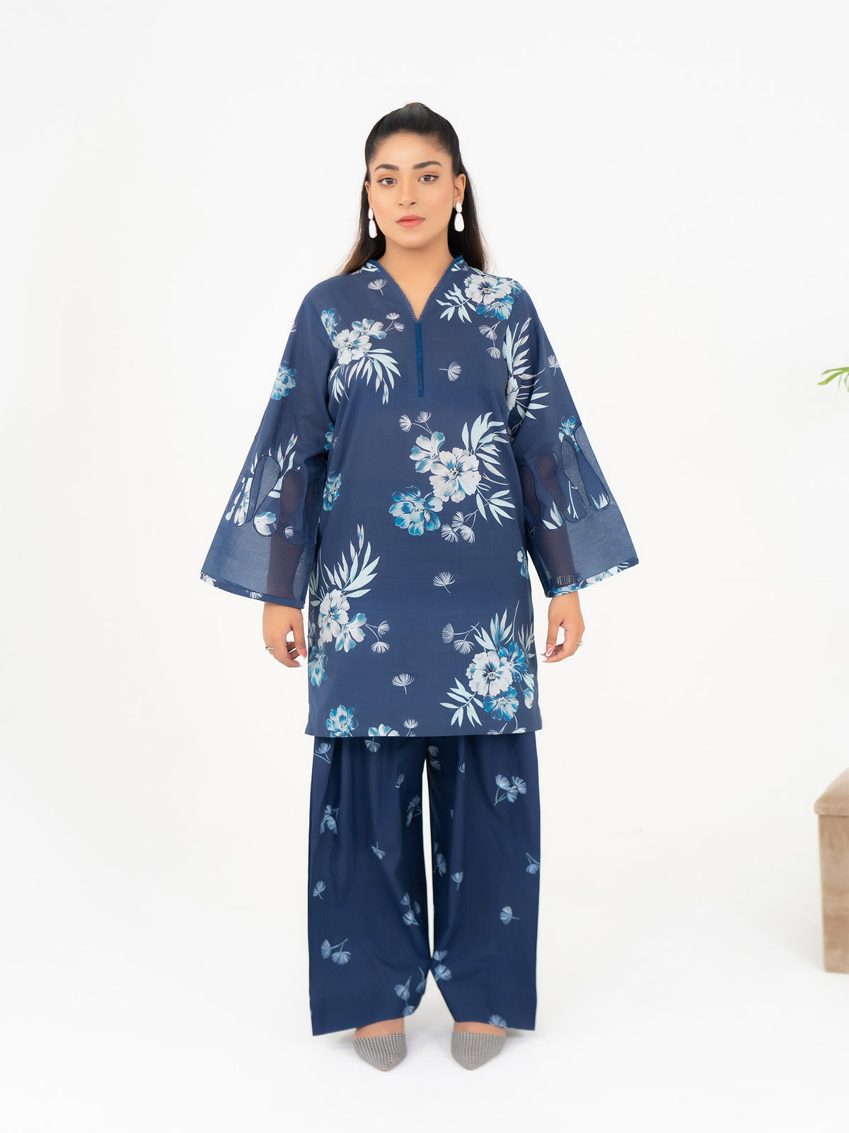 2 PIECE- EMBROIDERED SUIT