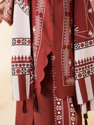 3 PIECE - PRINTED LINEN SUIT