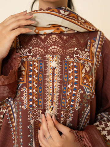 3 PIECE - PRINTED LINEN SUIT