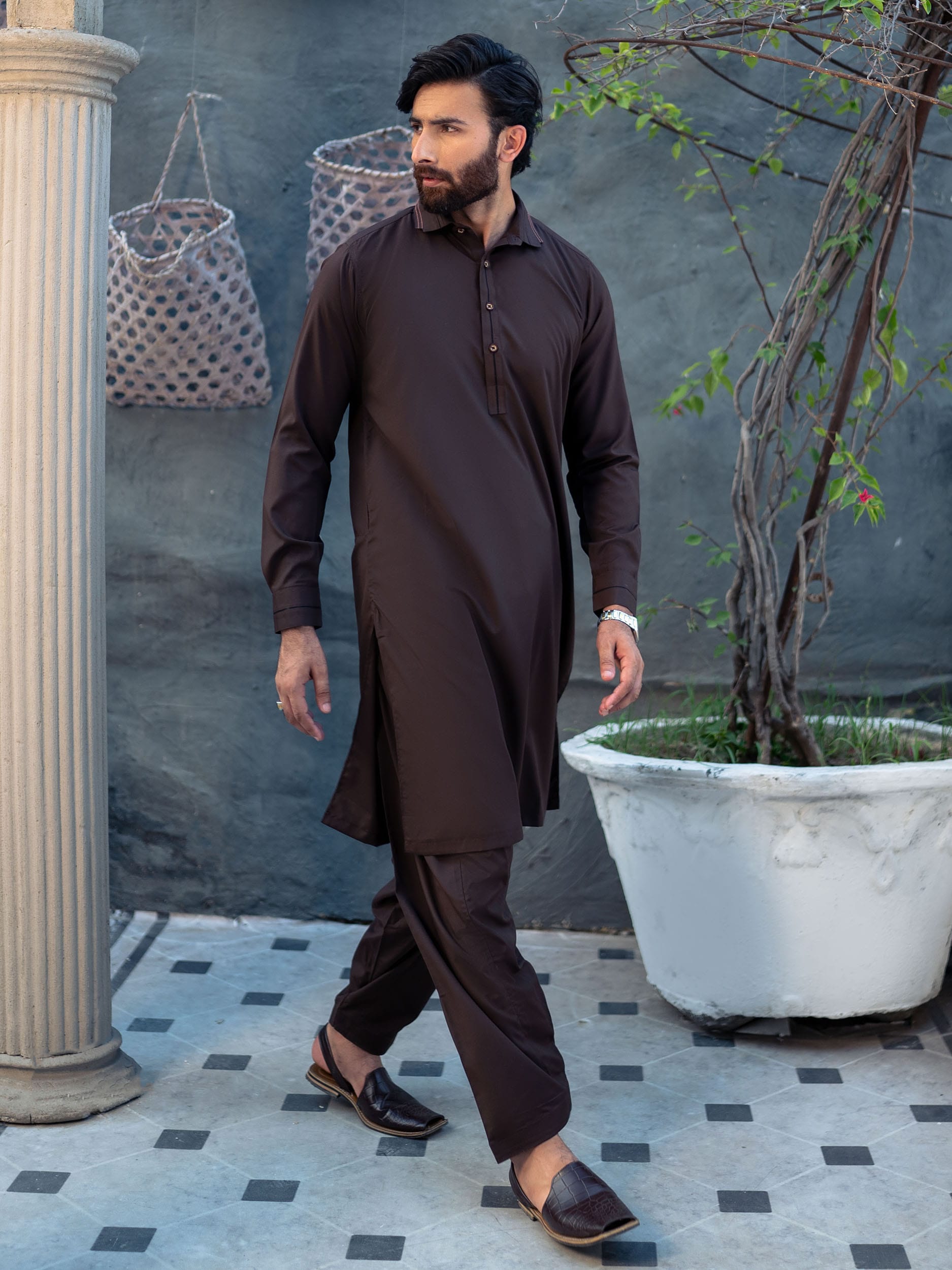 Buy Black Silk Embroidered Cutdana Placket Kurta And Trouser Set For Men by  YAJY by Aditya Jain Online at Aza Fashions.