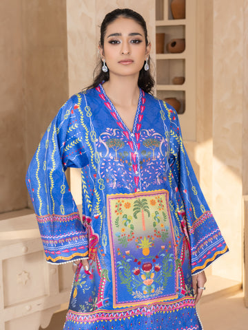2 PIECE - PRINTED EMBOSED SILK