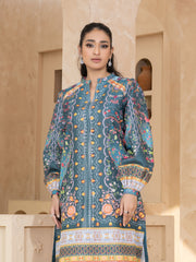 2 PIECE - PRINTED RAW SILK