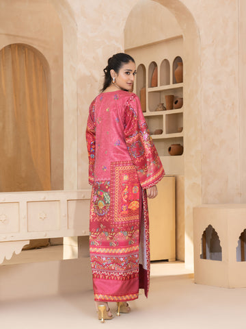 PRINTED EMBOSED SILK LONG SHIRT