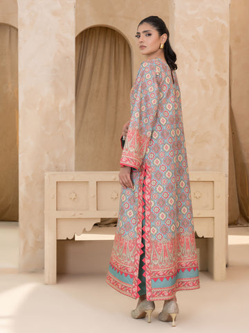 PRINTED RAW SILK LONG SHIRT