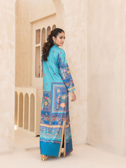 PRINTED EMBOSSED SILK LONG SHIRT