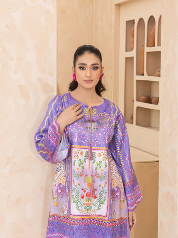 2 PIECE - PRINTED EMBOSSED SILK