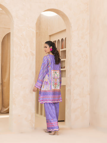 2 PIECE - PRINTED EMBOSSED SILK