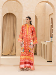 PRINTED EMBOSSED SILK LONG SHIRT