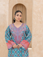 PRINTED RAW SILK LONG SHIRT