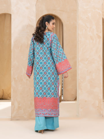 PRINTED RAW SILK LONG SHIRT