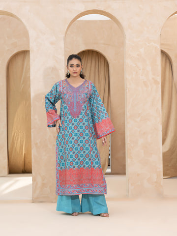 PRINTED RAW SILK LONG SHIRT