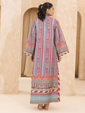 PRINTED RAW SILK LONG SHIRT