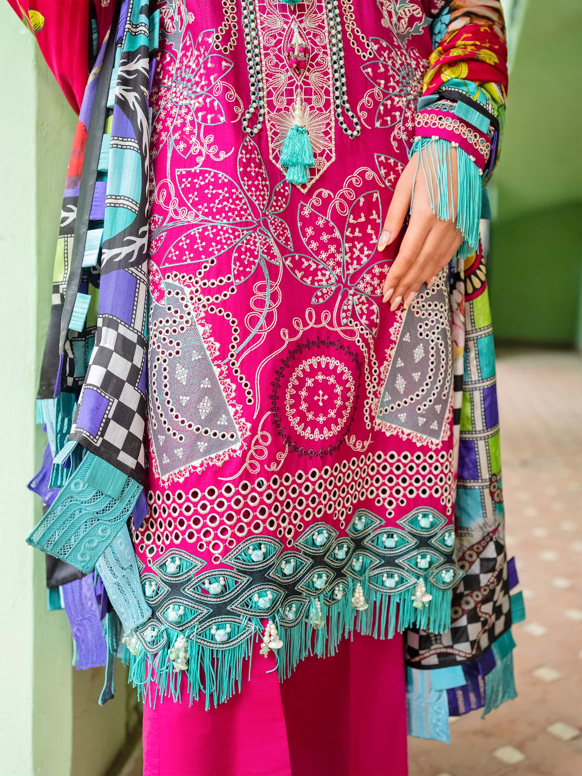 Printed and Embroidered Suit - Rabazka