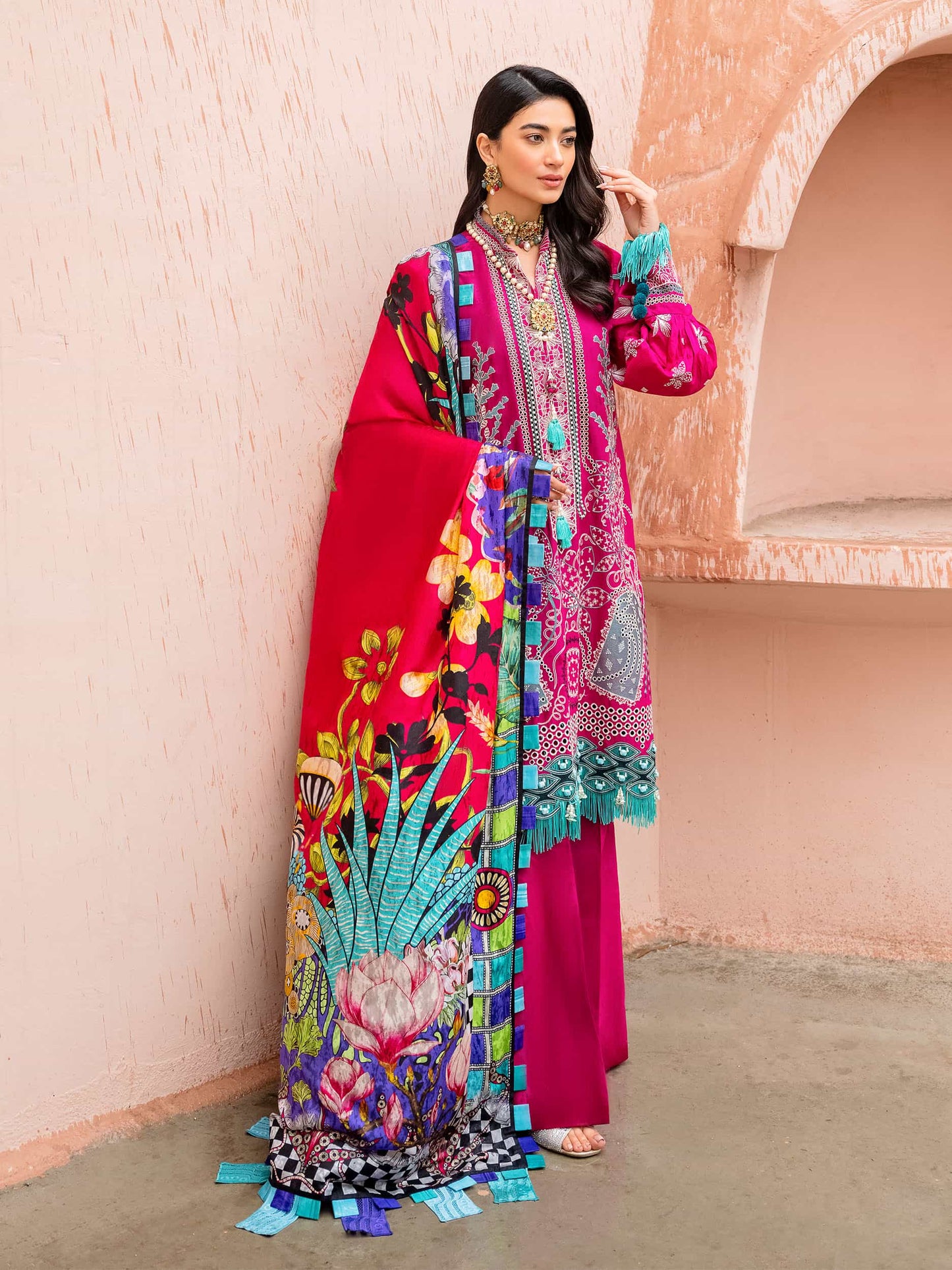 Printed and Embroidered Suit - Rabazka