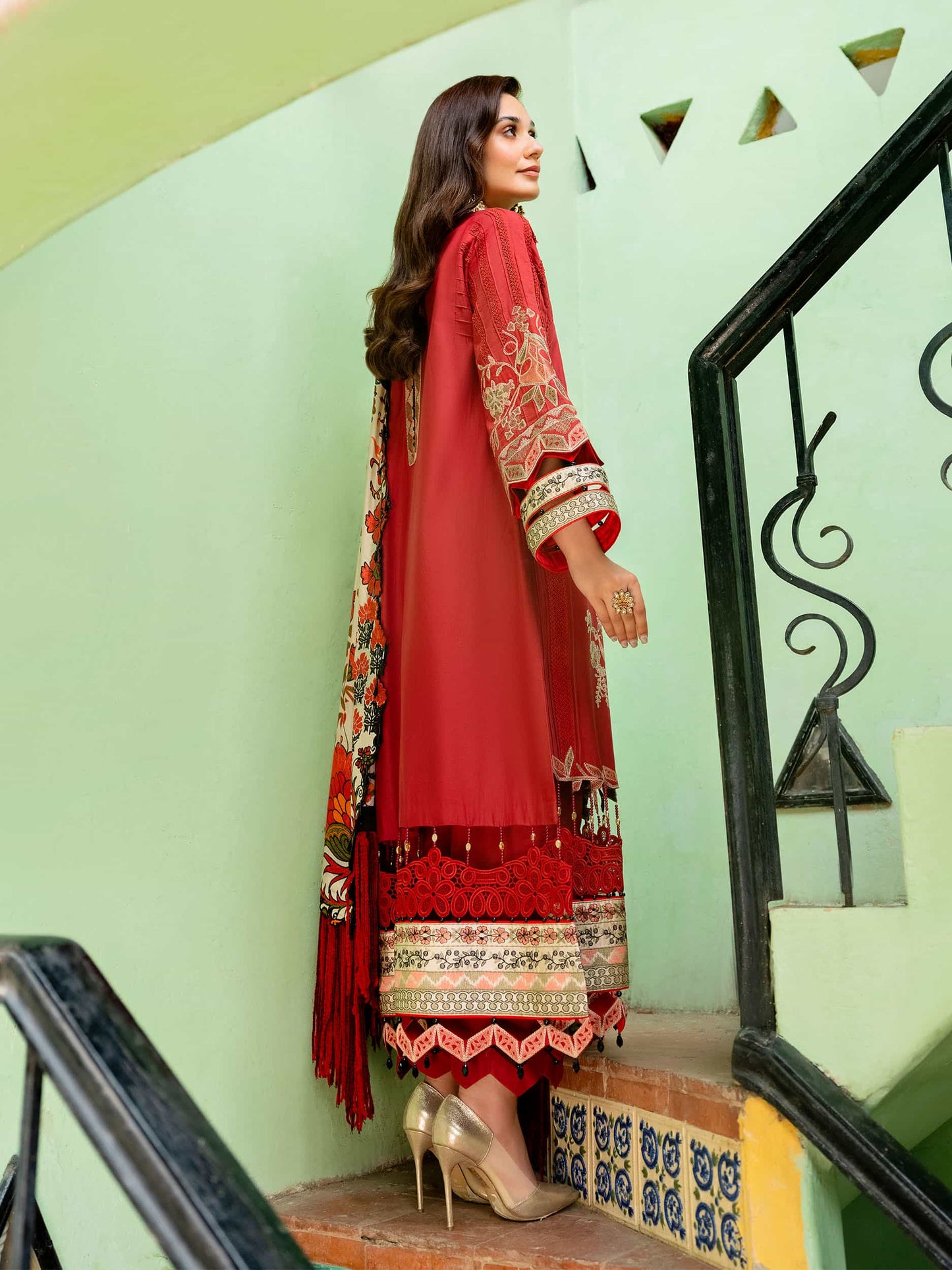 Printed and Embroidered Suit - Rabazka