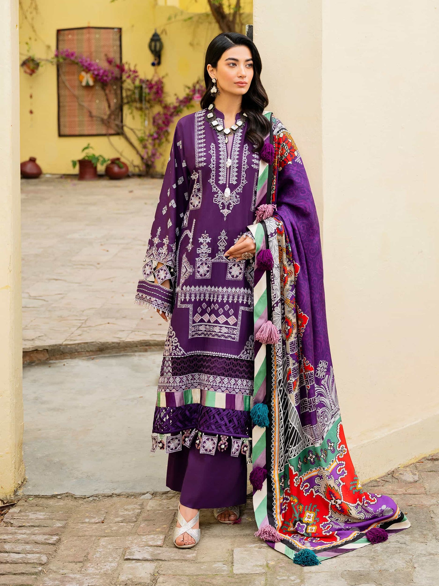 Printed and Embroidered Suit - Rabazka