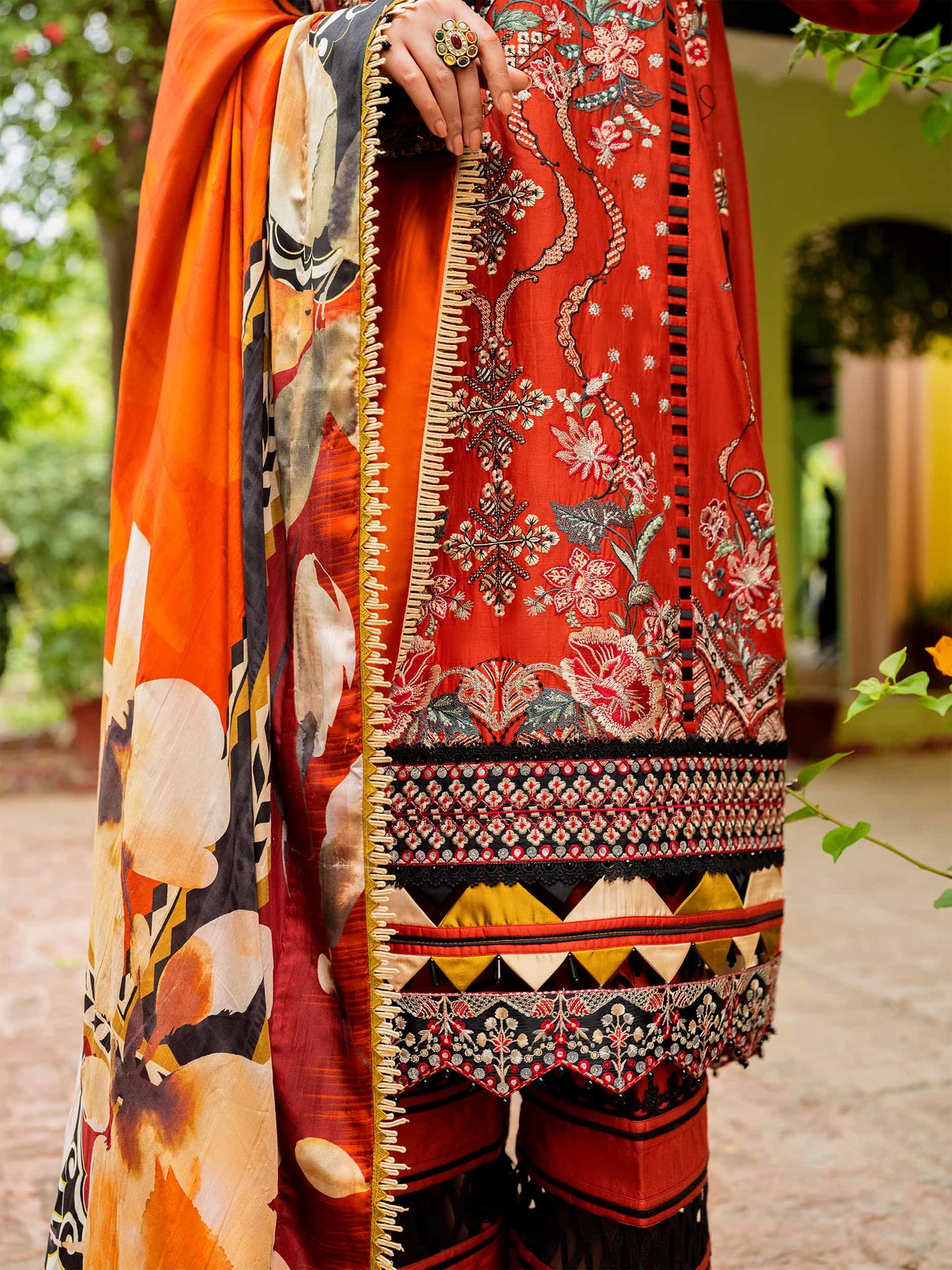 Printed and Embroidered Suit - Rabazka