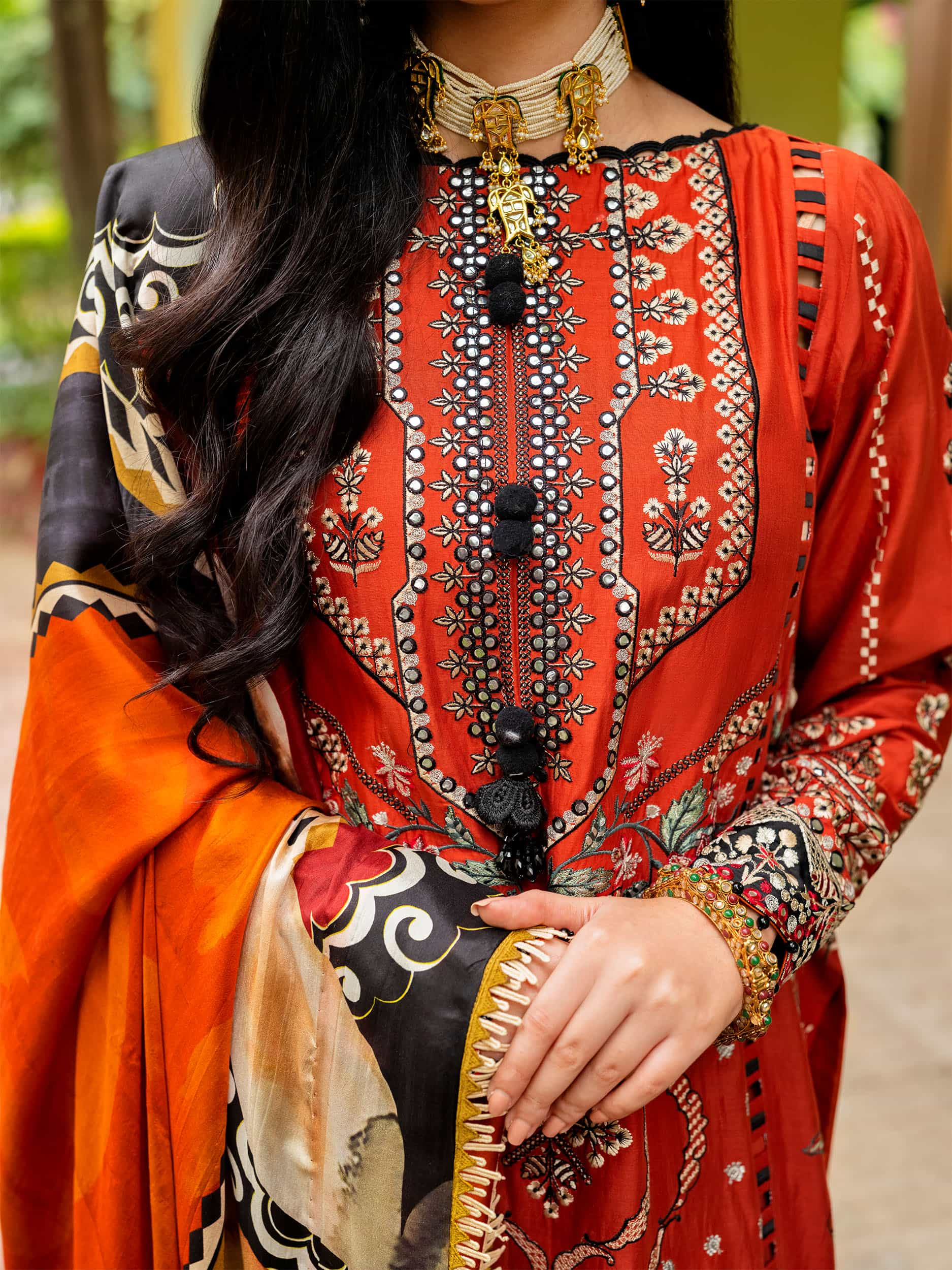 Printed and Embroidered Suit - Rabazka