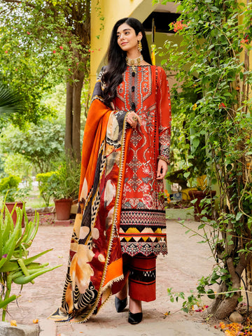 Printed and Embroidered Suit - Rabazka