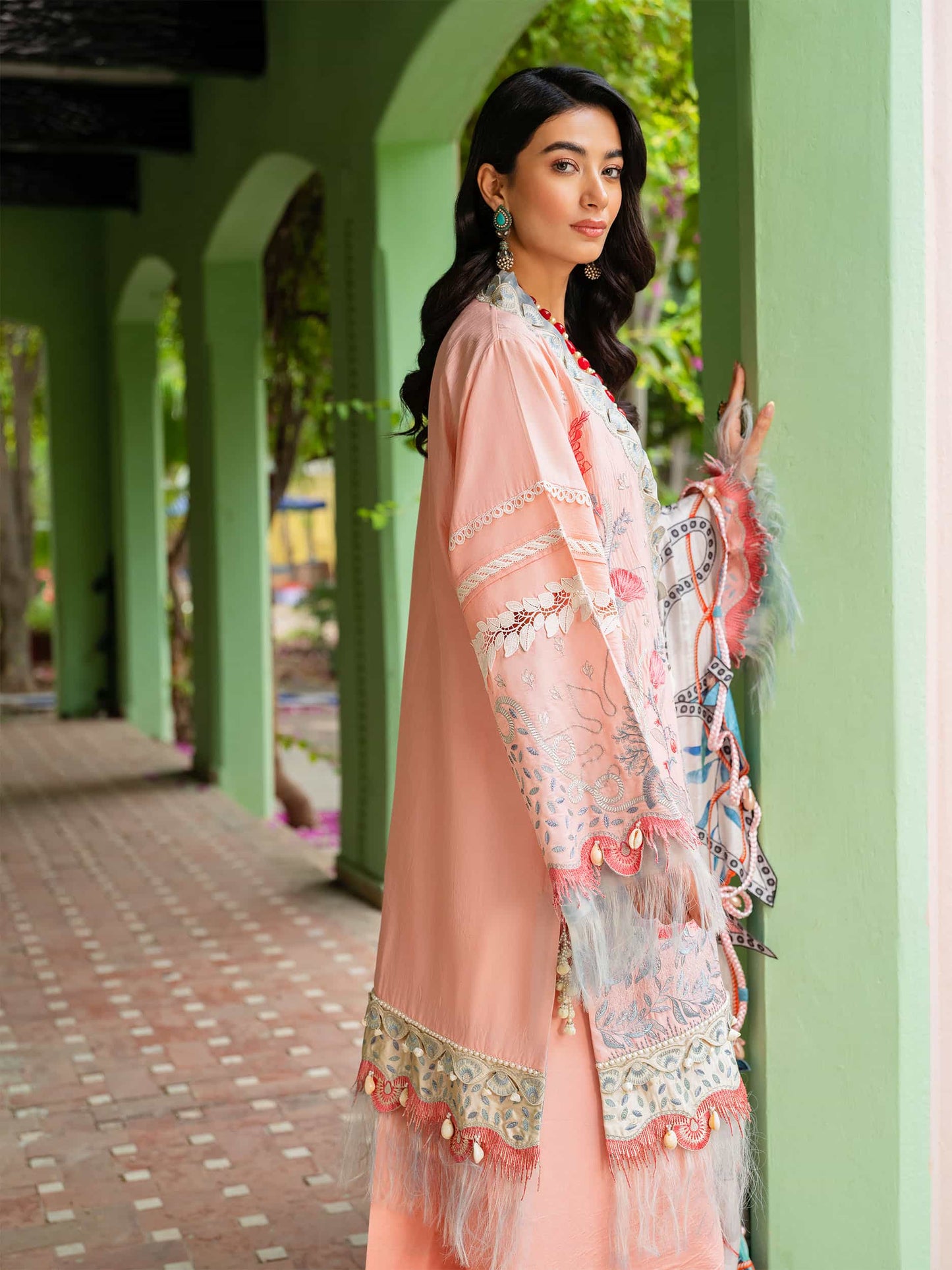 Printed and Embroidered Suit - Rabazka