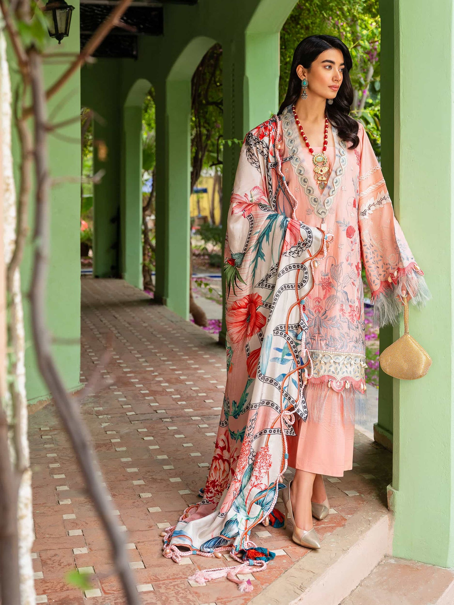 Printed and Embroidered Suit - Rabazka